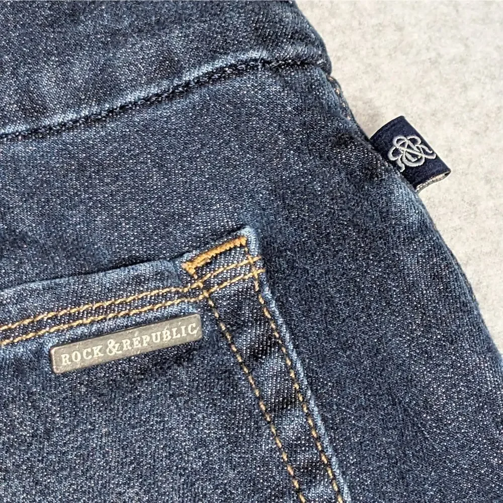 Rock & Republic Denim Rx Fever Pull-On Bermuda Shorts Women’s 10 Indigo Stretch